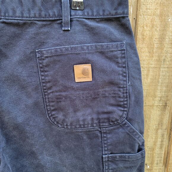 Carhartt Navy Original Dungaree Fit Cargo Carpenter Pants Mens Size 40 X 30 - Picture 2 of 7